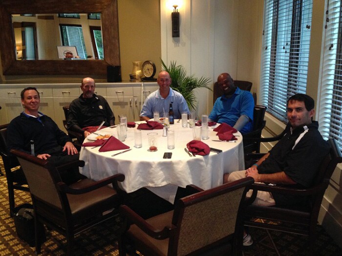 Post round gathering.