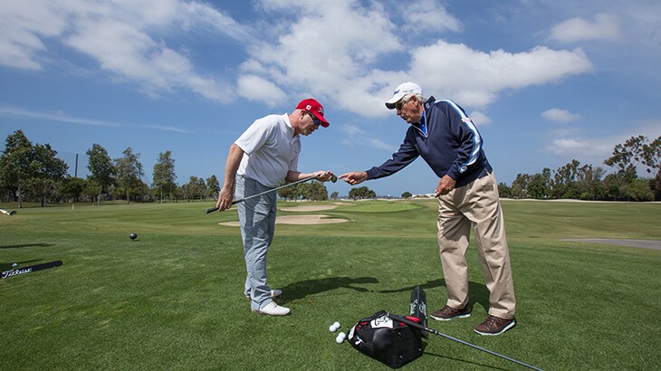 Bob helping out Team Titleist member John. 